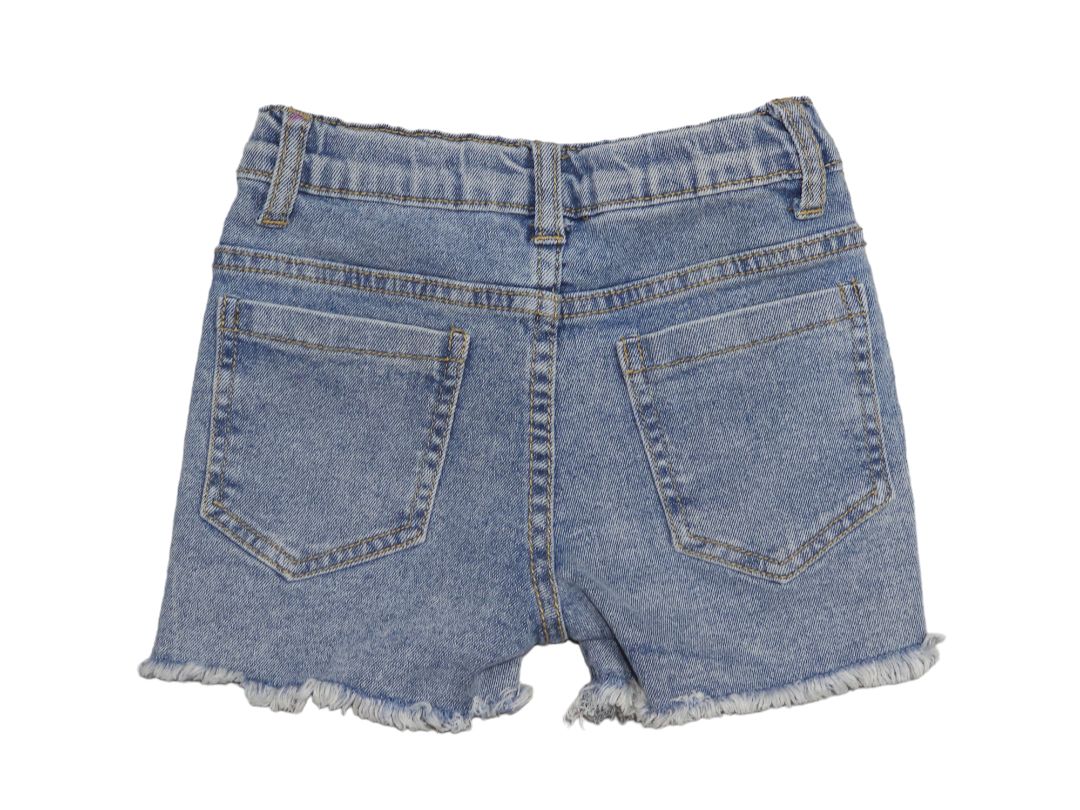 Girls Blue - Blue Sequin Denim Shorts, Medium