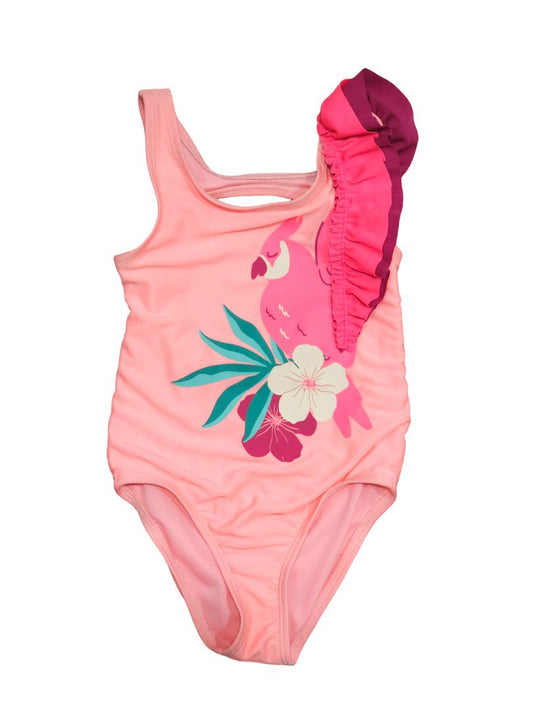 Girls Cat & Jack - Pink One Piece Parrot Swimsuit, 3T