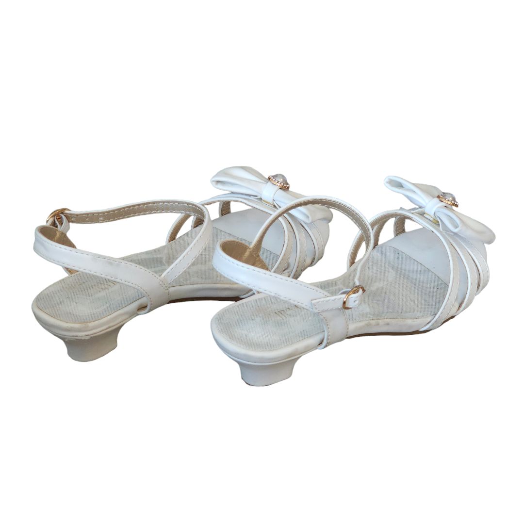 Laurmosa - White Low Heels Girls Dress Sandals, 3