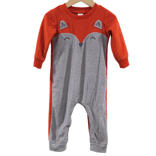 Carter's - Orange Fox Fleece Jumpsuit, 12 m