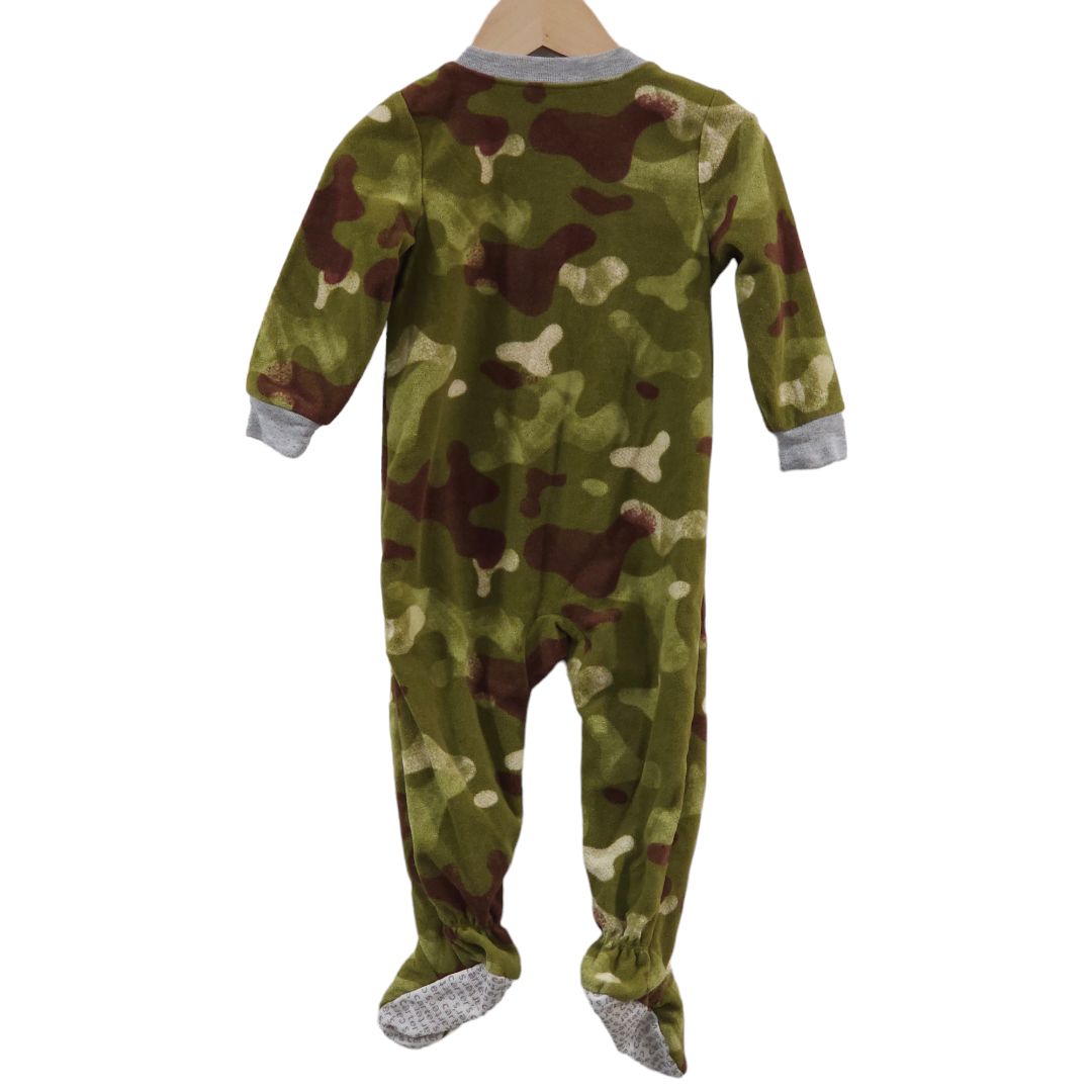 Carter's - Pijama con estampado de dinosaurio y camuflaje verde polar, 18 m