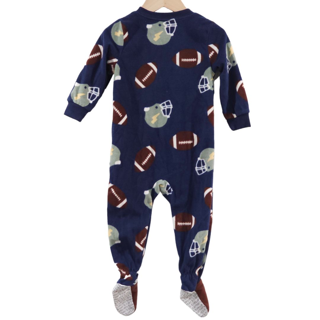 Carter's - Blue Fleece Football Footie Pajama, 18 m