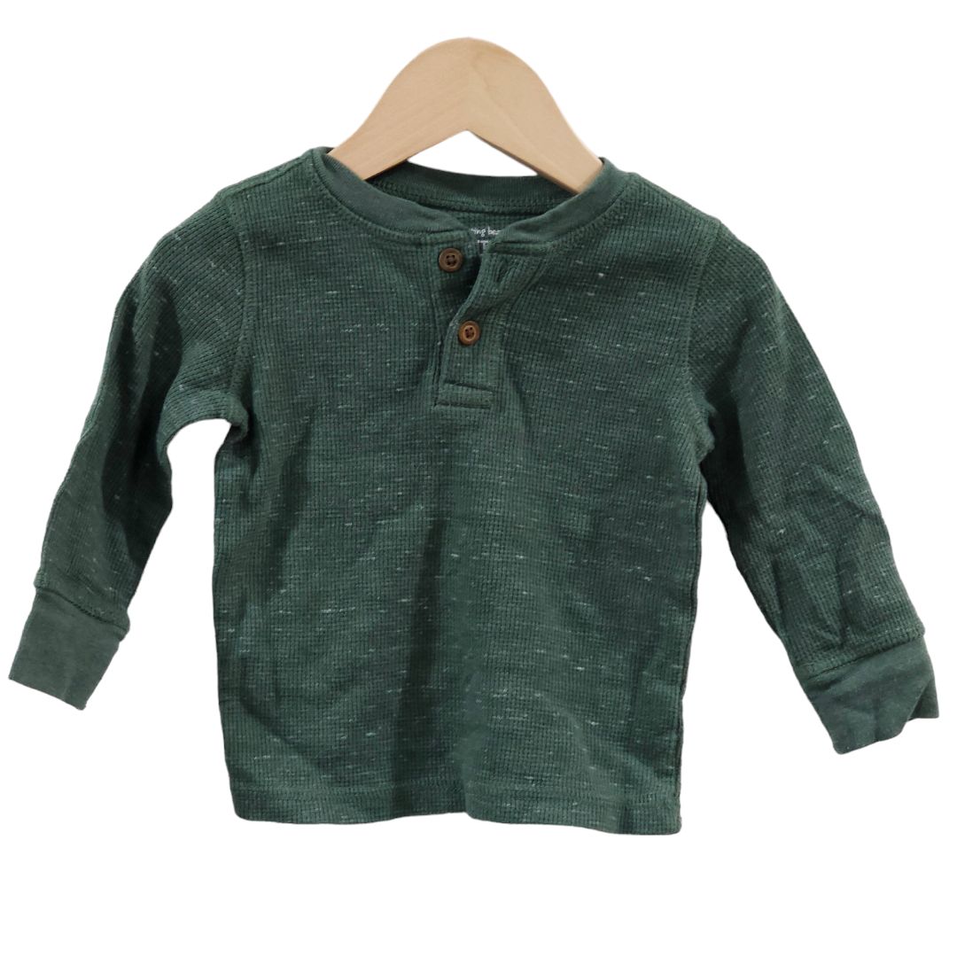 Jumping Beans - Camiseta Henley de manga larga verde, 12 m