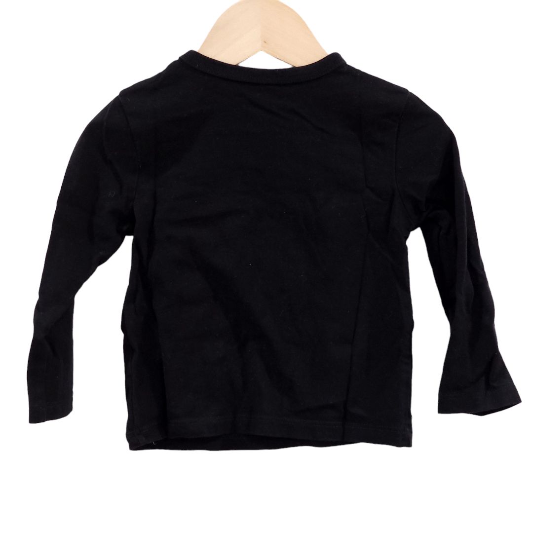 The Children's Place - Black "Mama's Boy" Long Sleeve T-Shirt, 12-18 m