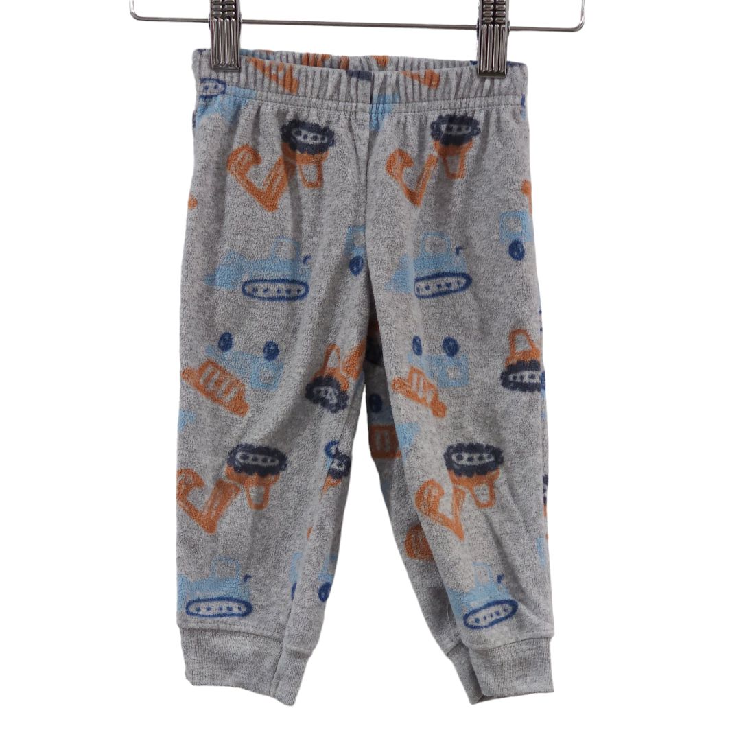 Just One You - Gray Fleece Construction Print Pants, 12 m