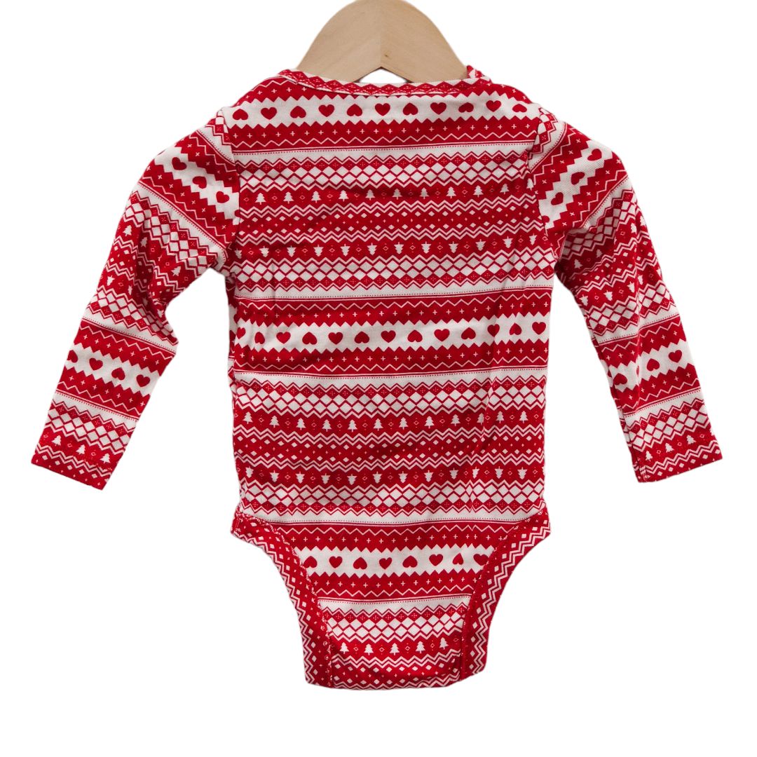 Old Navy - Christmas pattern Long Sleeve onesie,  12 - 18 m