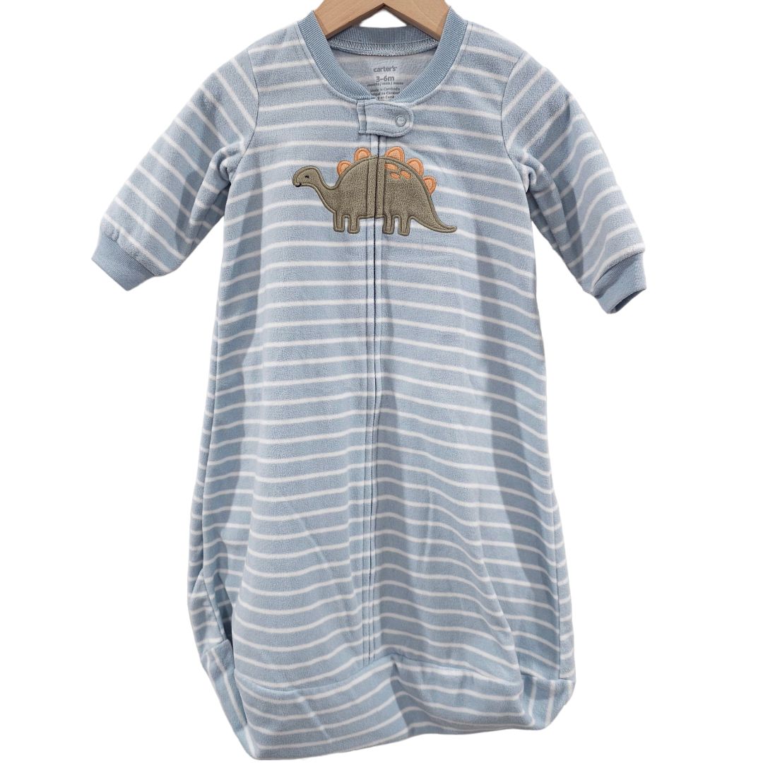 Carter's - Blue Striped Dinosaur Sleeping Gown, 3-6 m