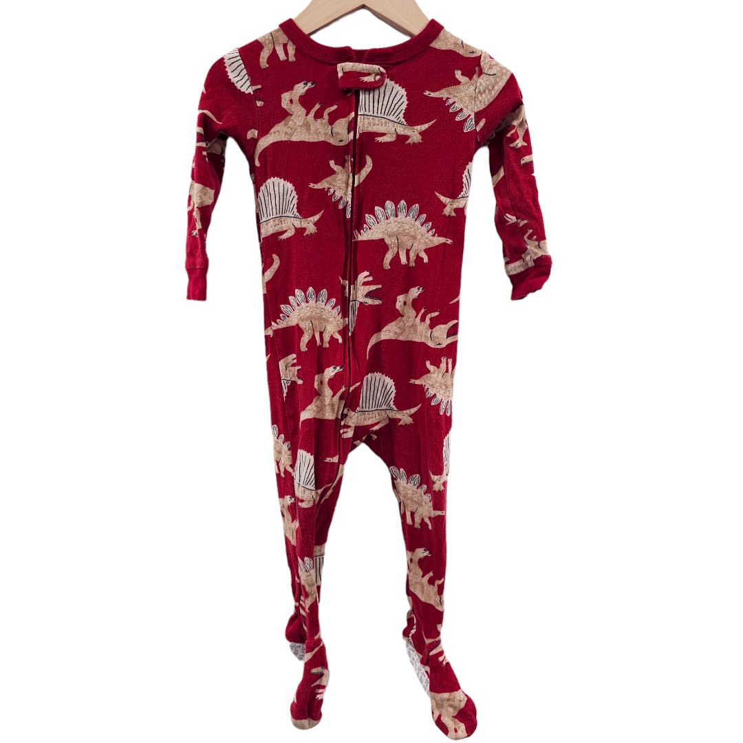 Carter's - Pijama con pies de dinosaurio rojo, 18 m