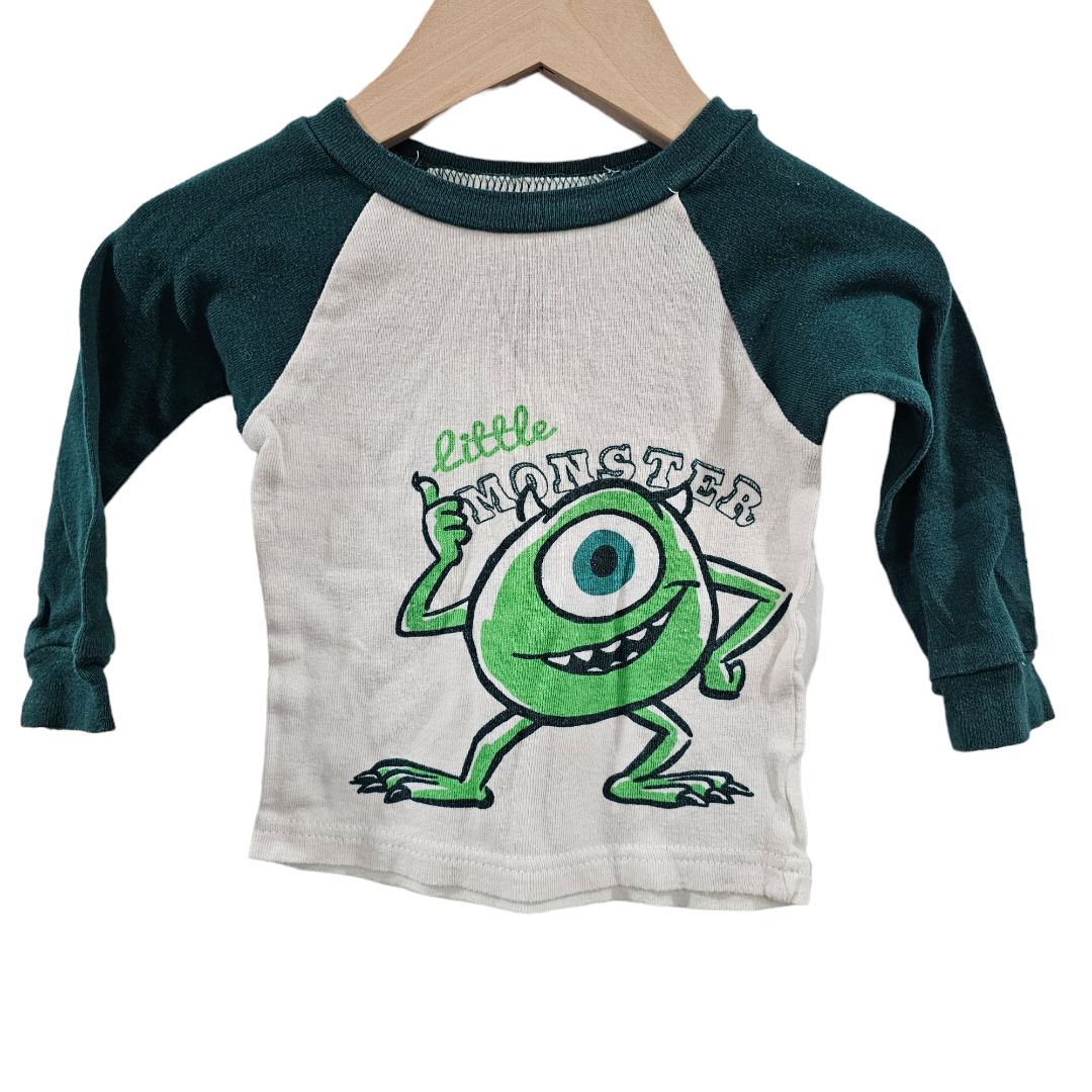 Disney - Green 2 Piece Monsters Inc. Pajamas, 12 m