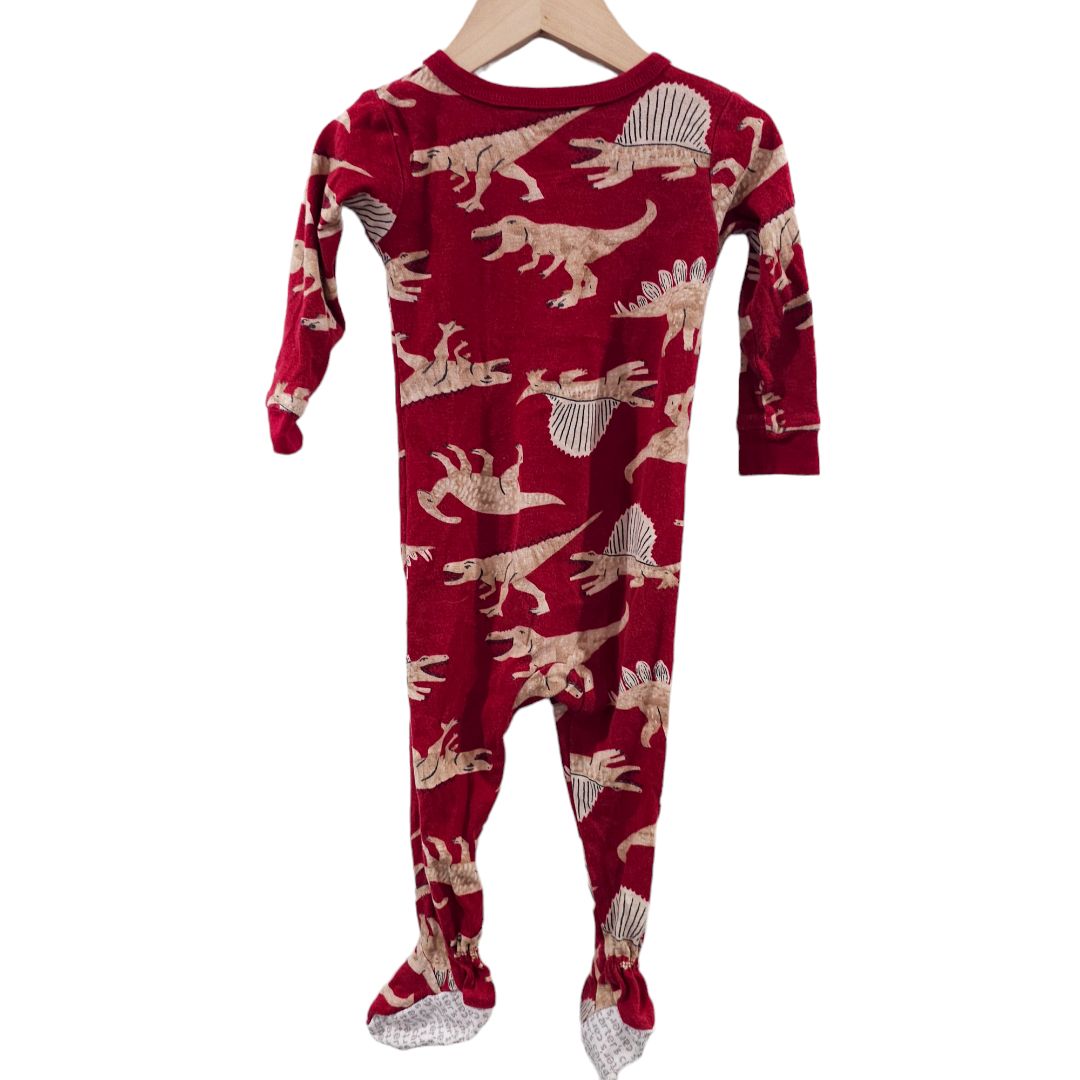 Carter's - Pijama con pies de dinosaurio rojo, 18 m