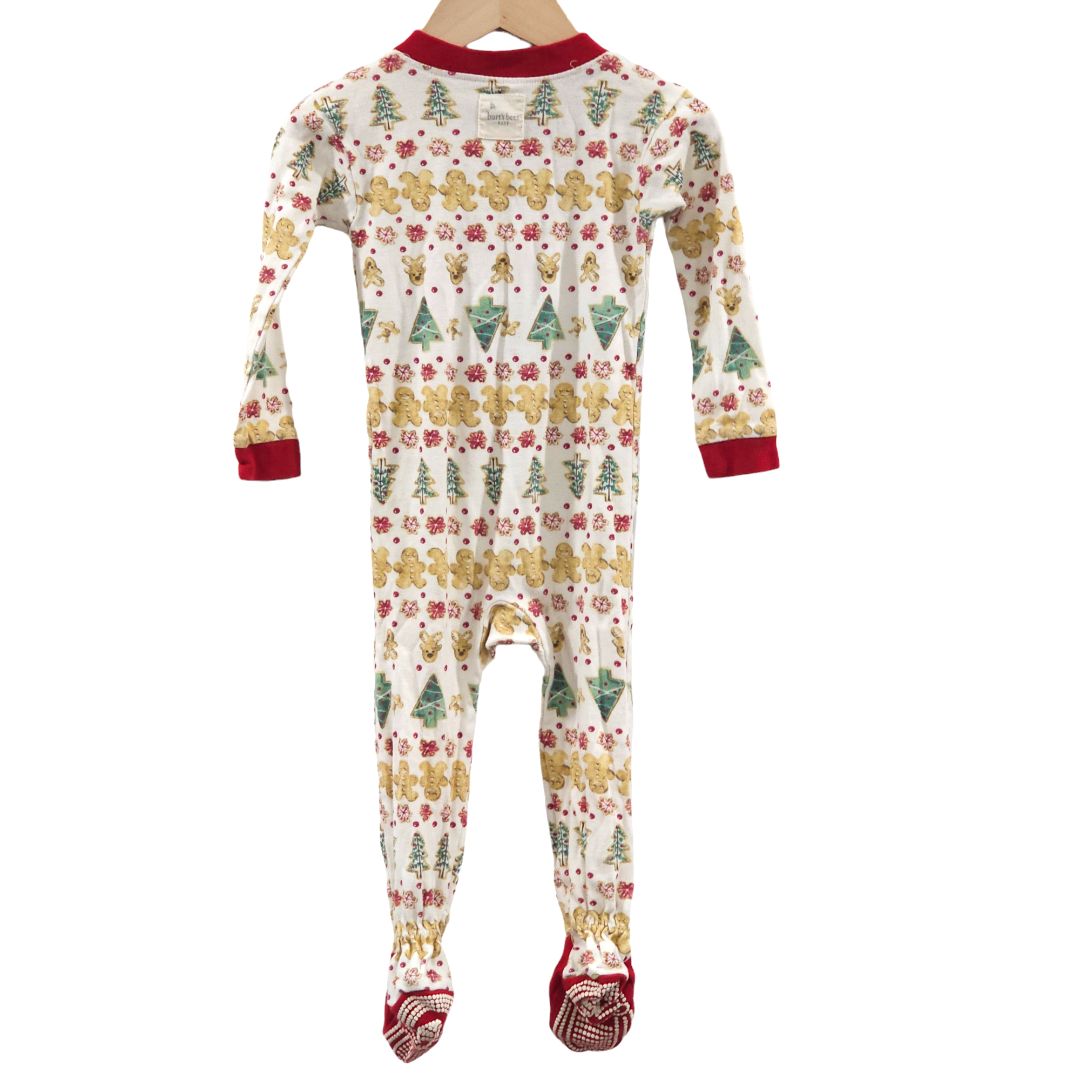 Burt's Bees - White Gingerbread Cookies Footed Pajama, 18 m