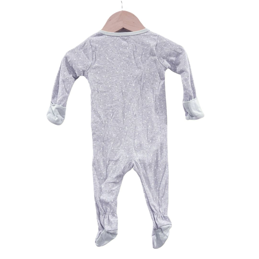 Cloud Island - Gray and White Set of 2 Boho Footed Pajama, 0-3 m