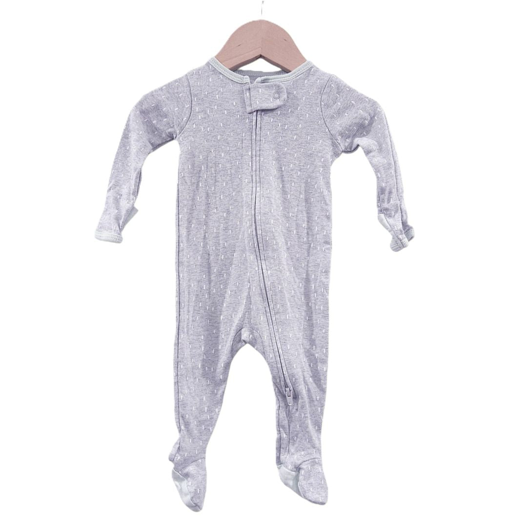 Cloud Island - Gray and White Set of 2 Boho Footed Pajama, 0-3 m