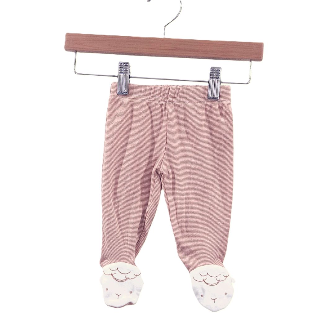 Carter's - White and Tan 2 piece Farm Footed Pajama, 3 m