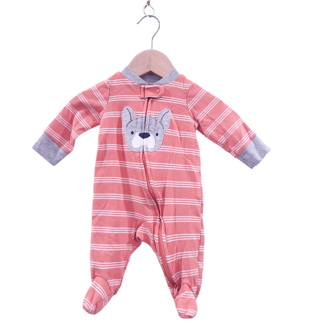 Carter's - Peach Dog Footed Pajamas, 0-3 m