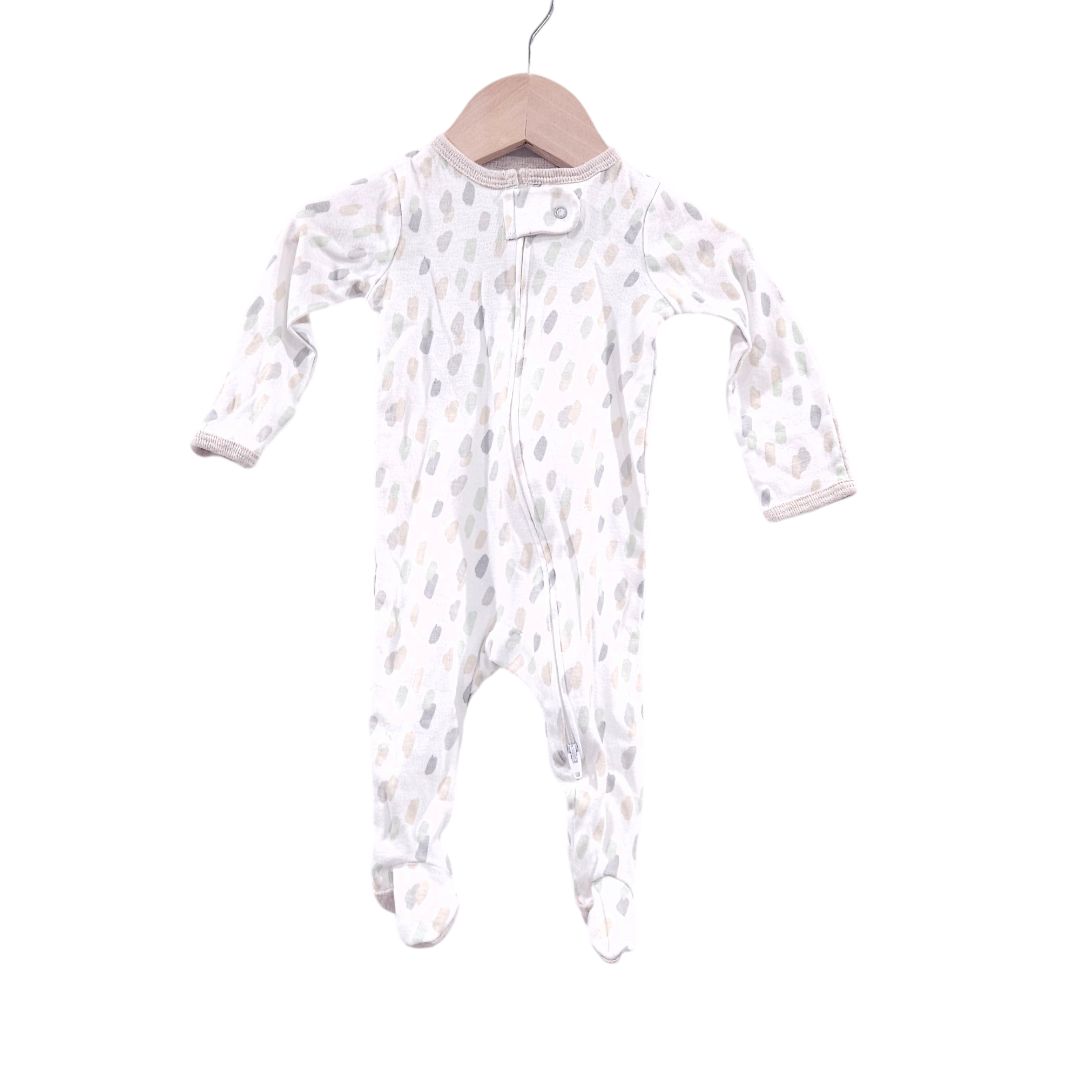 Cloud Island - Gray and White Set of 2 Boho Footed Pajama, 0-3 m