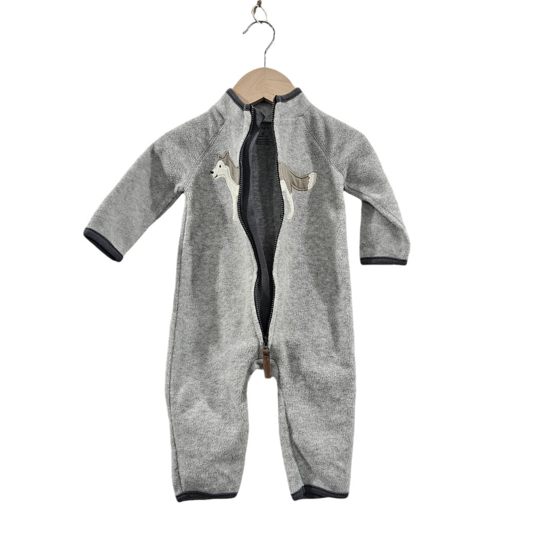 Carter's - Gray Wolf Fleece Jumpsuit, 6 m