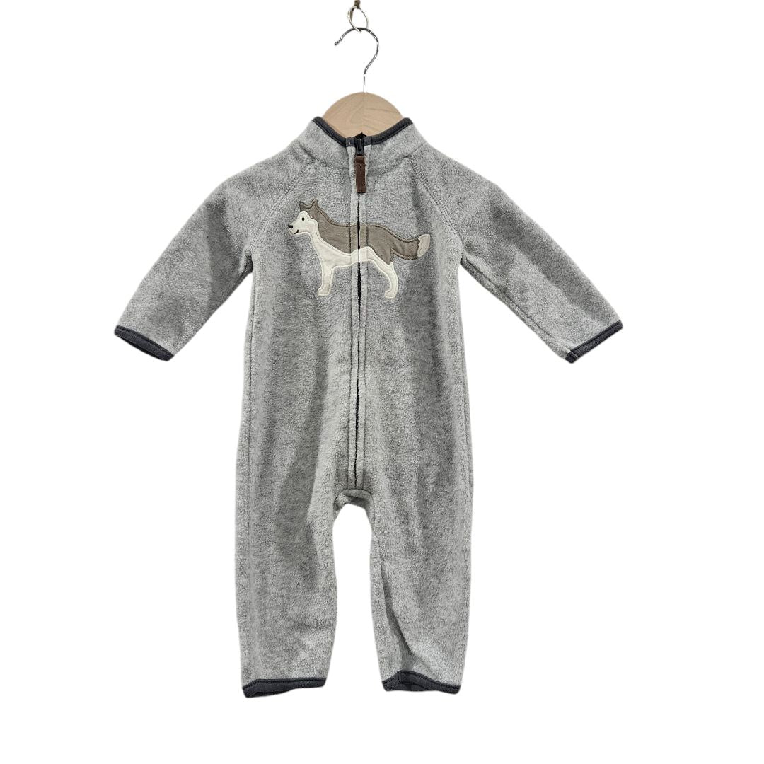 Carter's - Gray Wolf Fleece Jumpsuit, 6 m