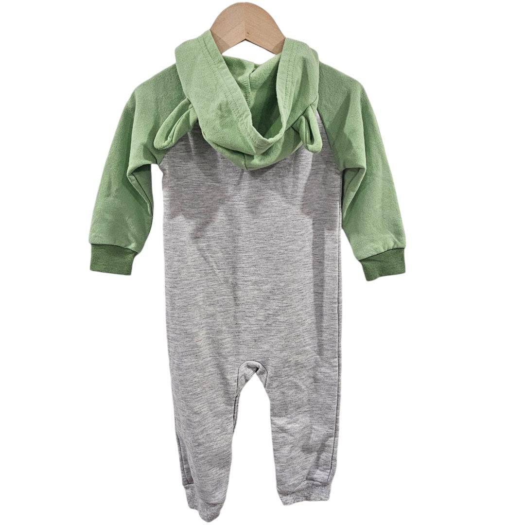 Star Wars - Gray and Green "Little Bounty" Baby Yoda Hooded Jumpsuit, 12-18 m