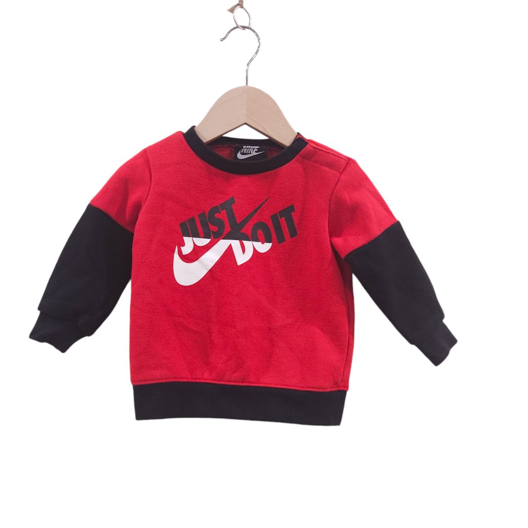 Nike - Red and Black "Just Do It" Sweatshirt ang Jogger Pants, 12 m