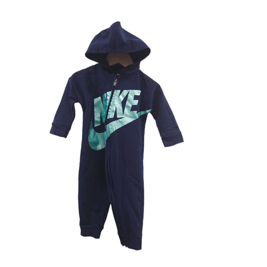 Nike - Blue Full Zipped Hooded Jumpsuit, 12 m