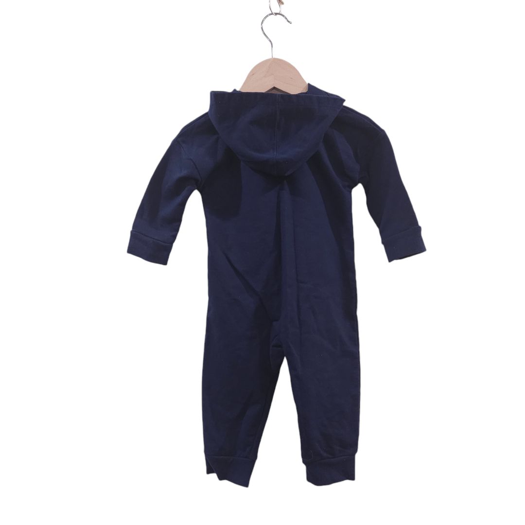 Nike - Blue Full Zipped Hooded Jumpsuit, 12 m