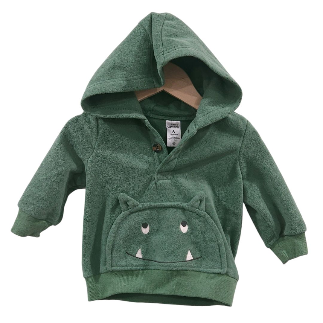 Carter's - Green Monster Fleece Hooded Sweatshirt, 6 m