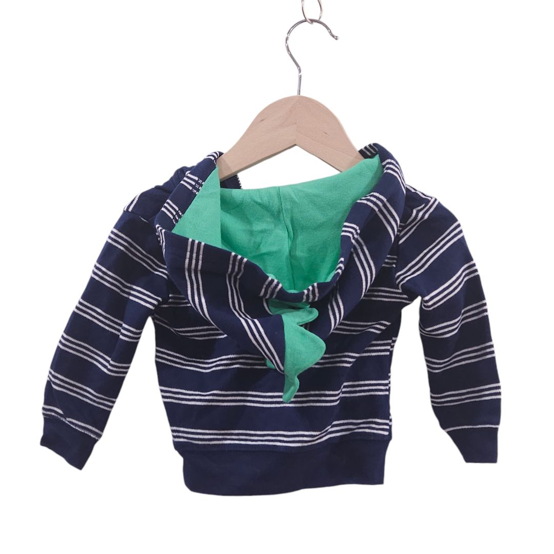 Just One You - Blue and Green Dinosaur Stripes Hooded Jacket, 9 m