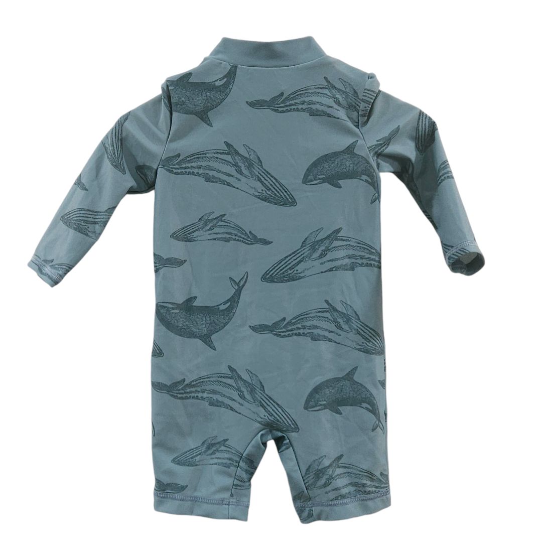 Little Planet Organic - Blue Whale Rashguard Swimsuit, 6 m