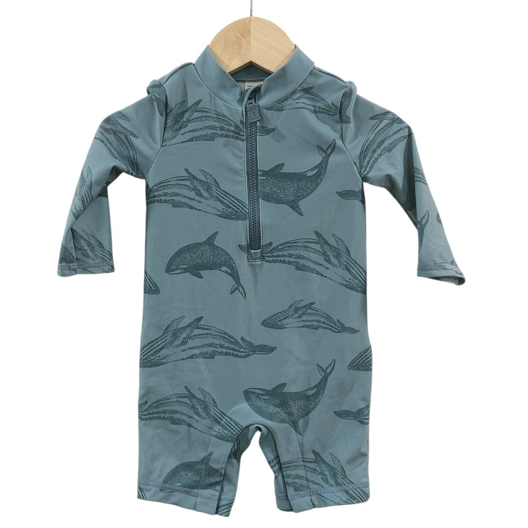 Little Planet Organic - Blue Whale Rashguard Swimsuit, 6 m