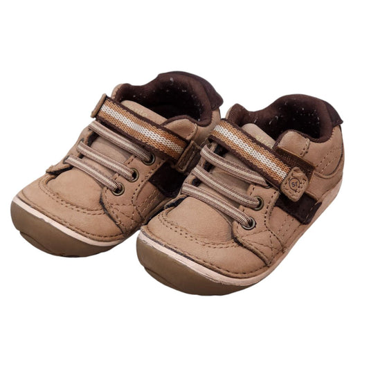 Stride Rite - Tan SRTech Soft Motion Artie Leather Sneakers, 4 m