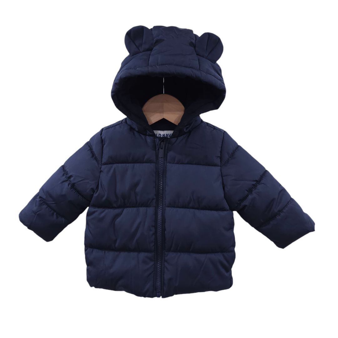 Old Navy - Blue Water-Resistant Frost Free Critter Puffer Jacket, 6-12 m