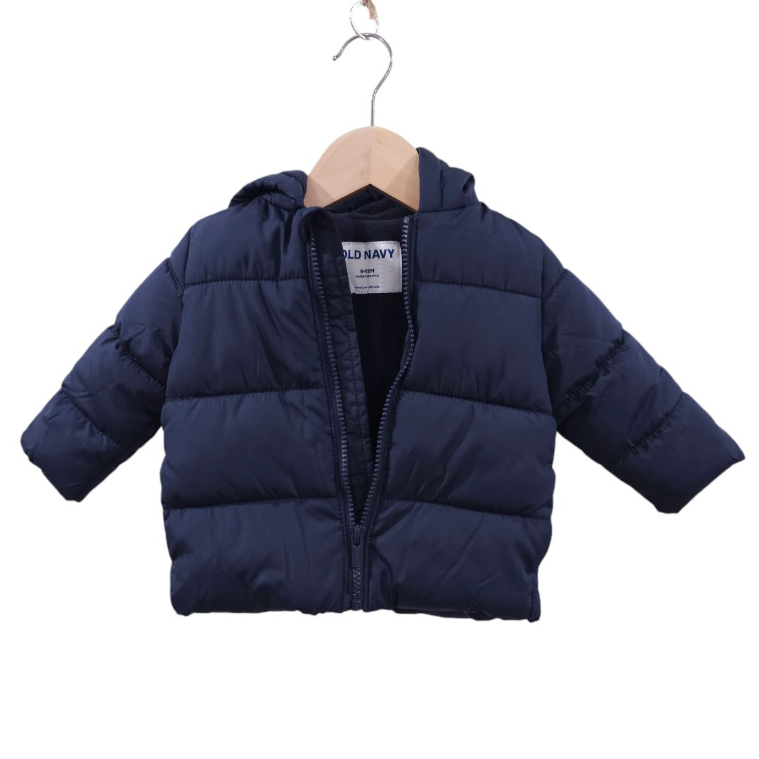 Chaqueta acolchada resistente al agua y a las heladas de Old Navy, color azul, talla 6-12 m