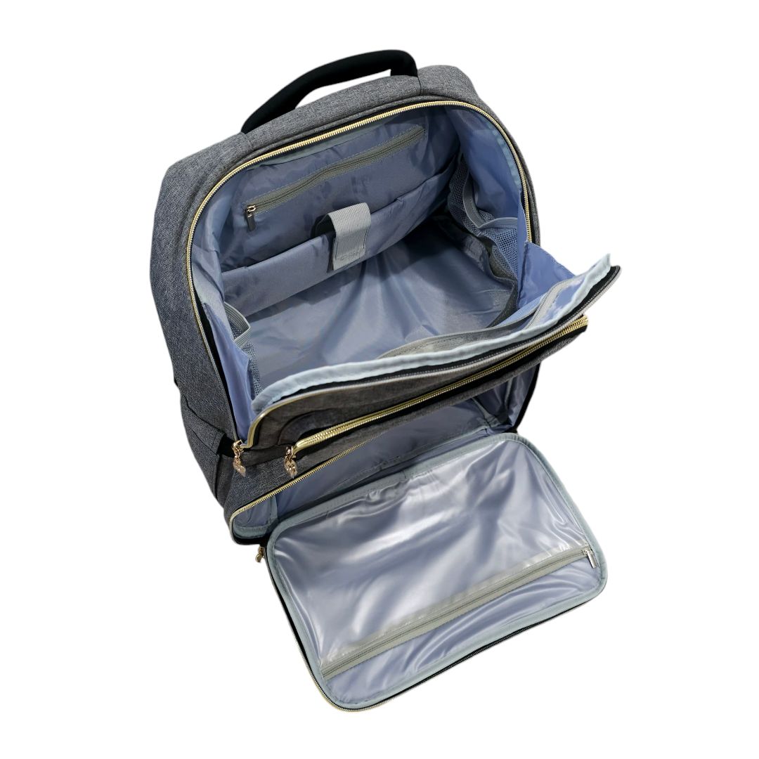 Bafaso - Gray Diaper and Breast Pump Bag