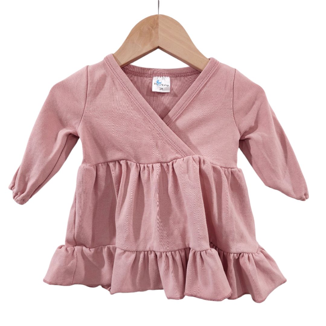 Little One Shop - Vestido rosa de manga larga, 3 m