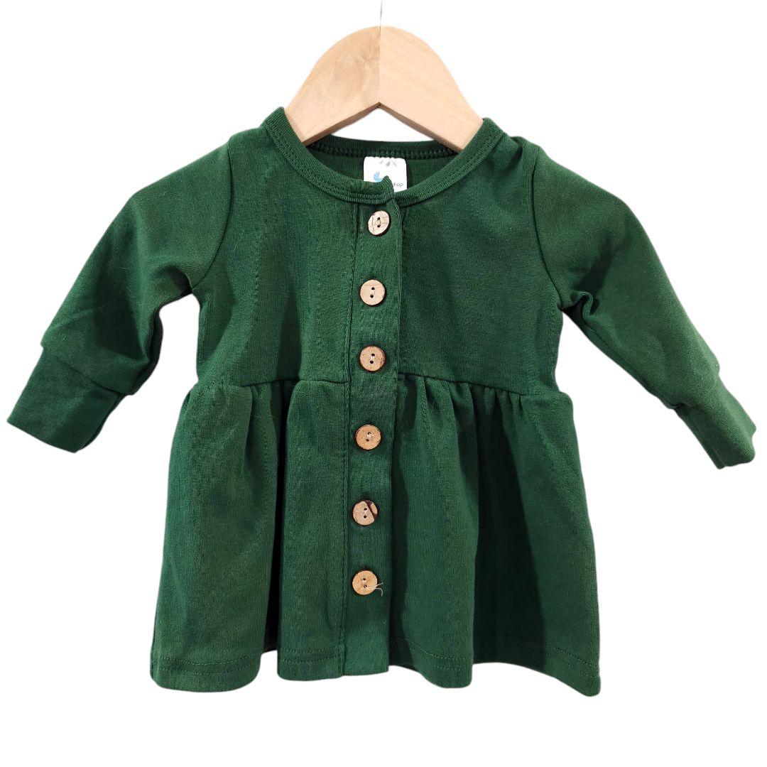 Little One Shop - Camisa de vestir con botones verde, 3 m