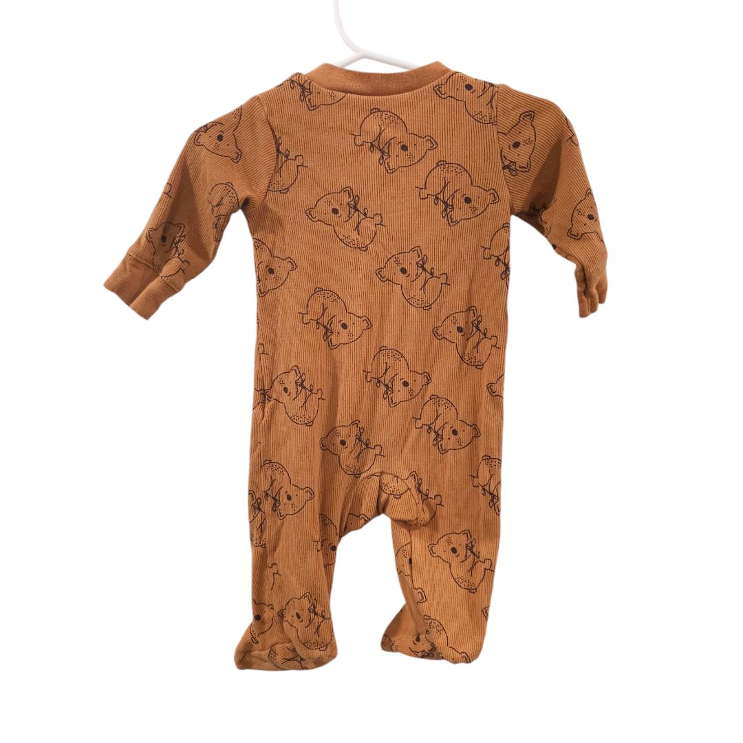 Carter's - Brown Ribbed Koala Print Footed Pajama, 3 m