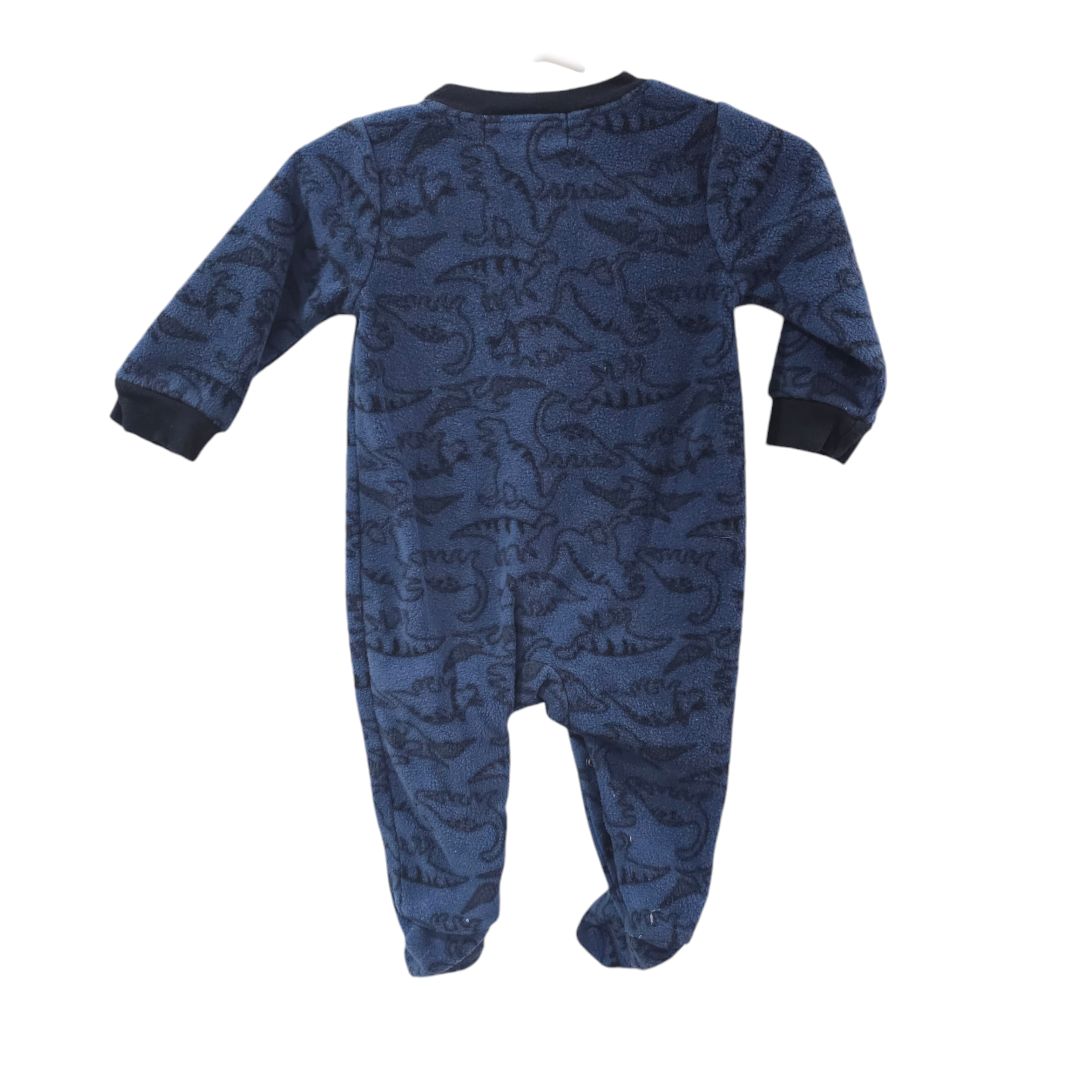 Bloomin' Baby - Blue Fleece Dinosaur Footed Pajama, 0-3 m