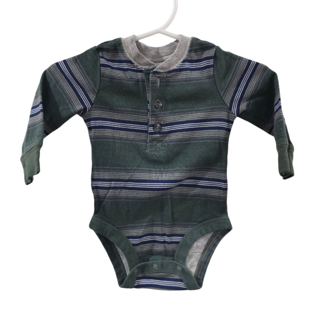 Carter's - Green Striped Shirt and Gray Pants Set, 3 m