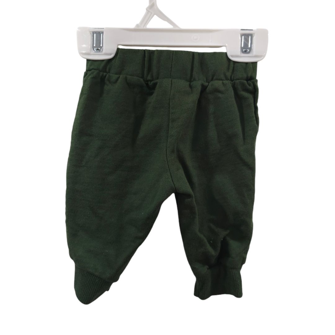 Carter's - Conjunto de pantalón y body con bolsillos y manga larga a rayas verdes, 3 m