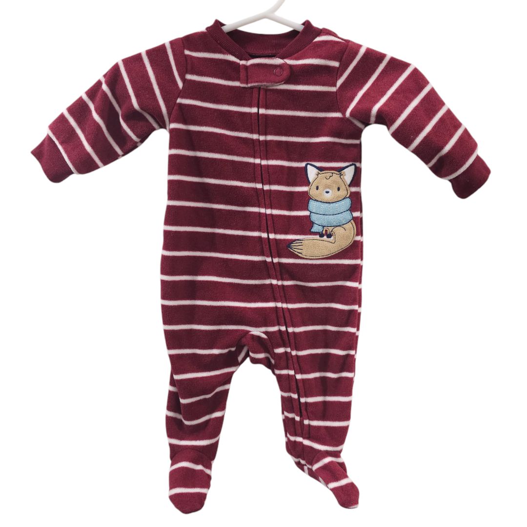 Carter's - Red Striped Fox Pajama, Newborn