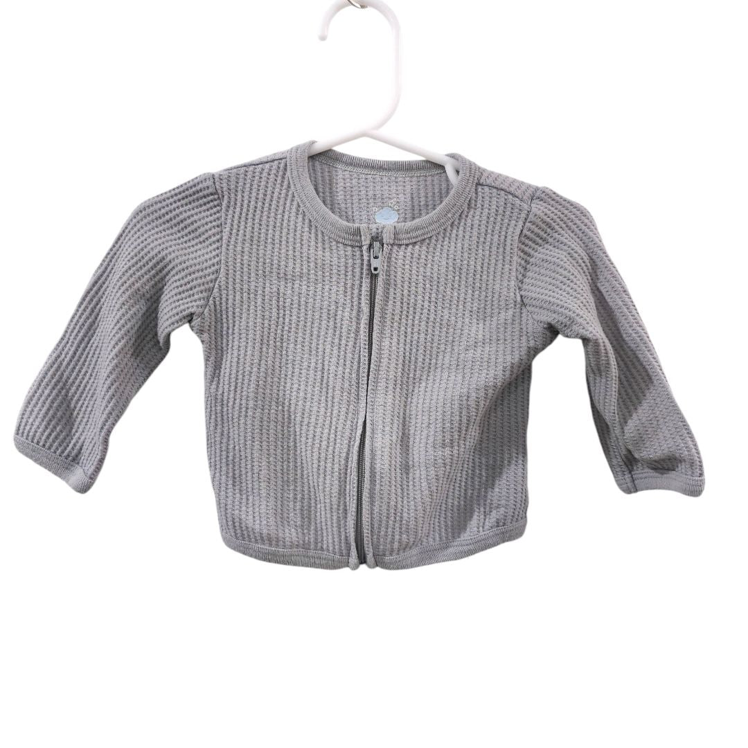 Cloud Island - Gray Zipper Long sleeve Shirt and Pants Set, 0-3 m