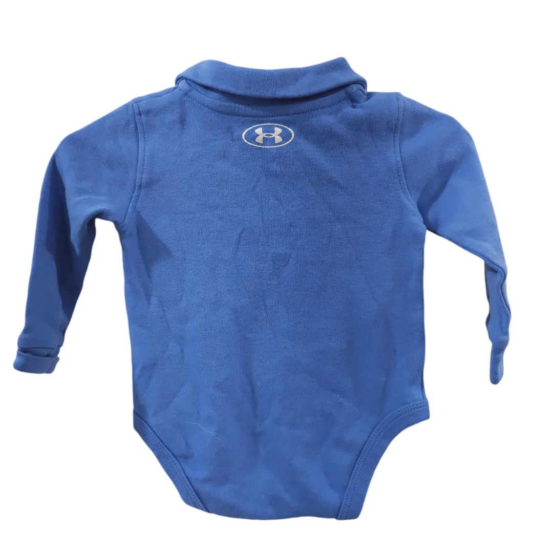 Under Armour - Blue Long Sleeve Polo Shirt Bodysuit, 3-6 m