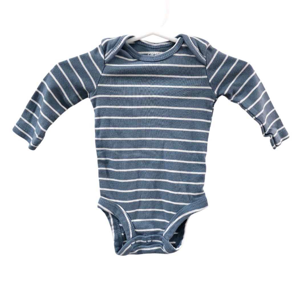 Carter's - Blue Baby Boy Checkered Sweater, Long Sleeve Bodysuit, and Pants, 3 m