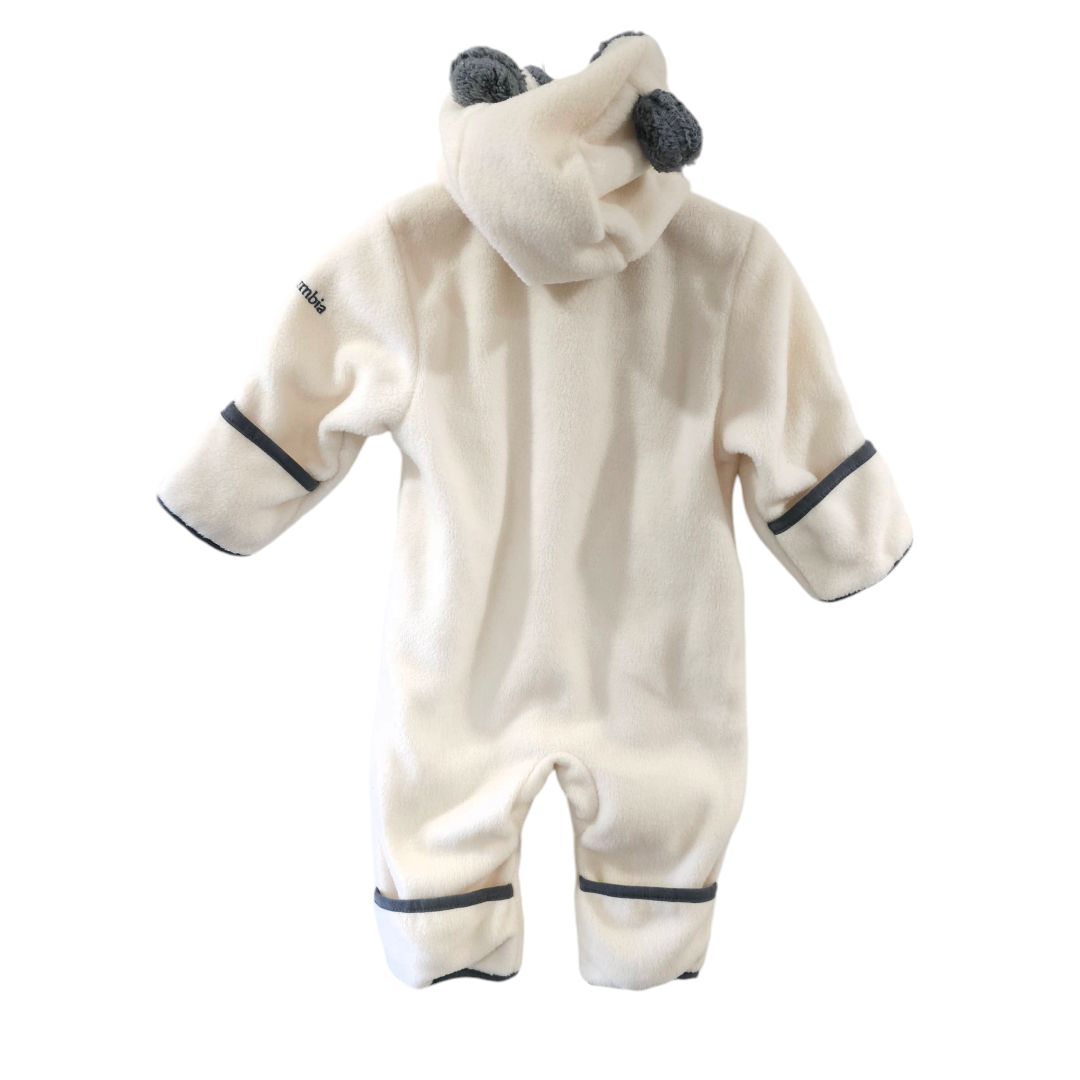 Columbia - Banderín de vellón con osito de peluche beige, 3-6 m