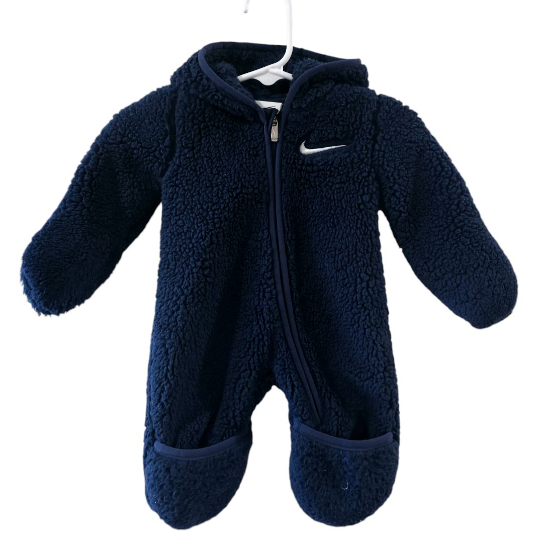 Nike - Blue Hooded Sherpa Coverall, Newborn