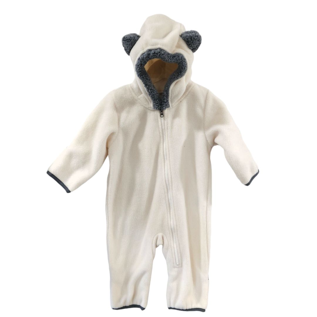 Columbia - Banderín de vellón con osito de peluche beige, 3-6 m