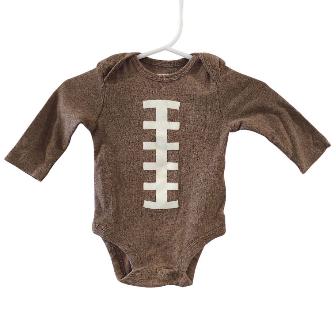 Carter's - Brown Long Sleeve Football Bodysuit, 3 m