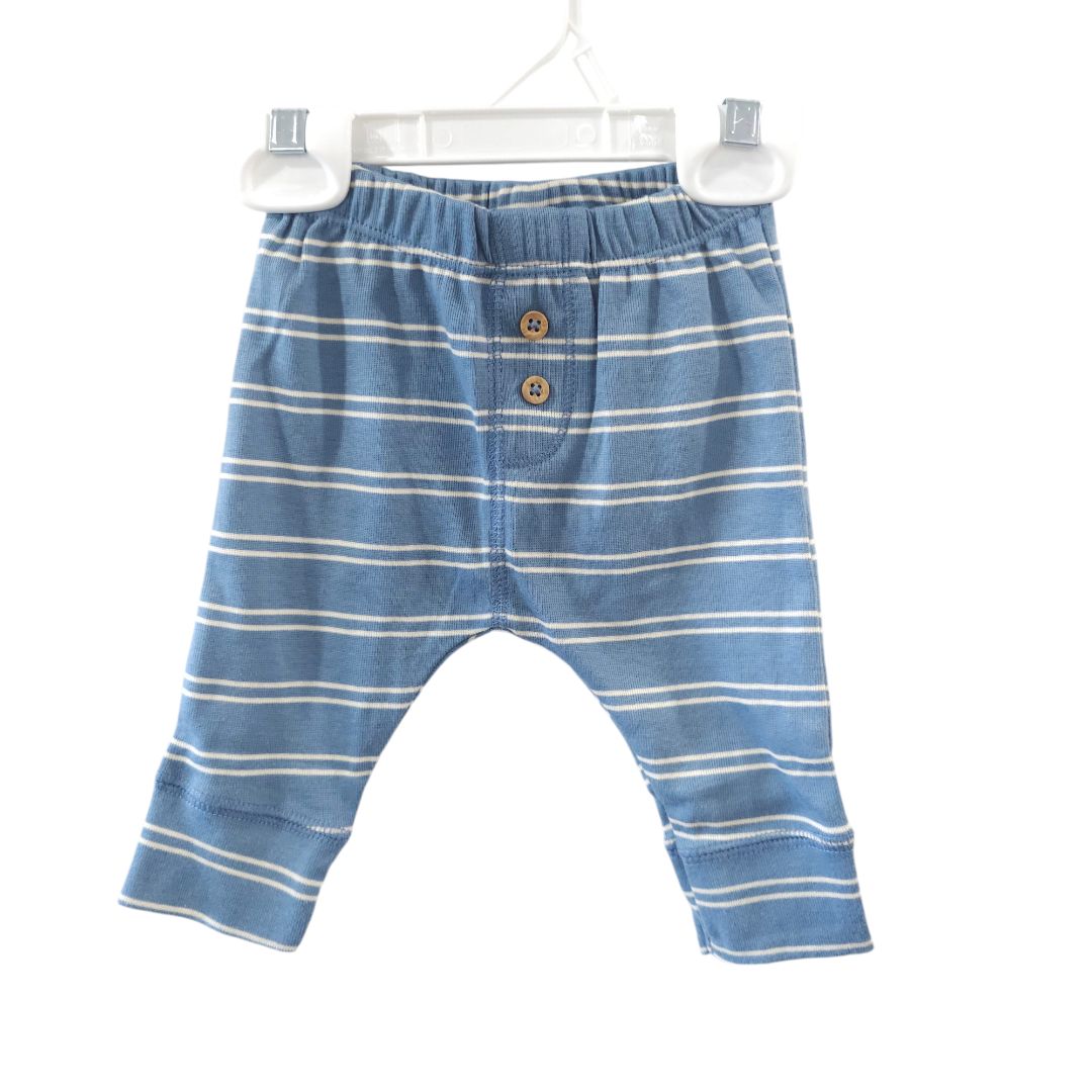 Carter's - Conjunto de mono de manga larga y pantalón a rayas con cachorro azul, 3 m