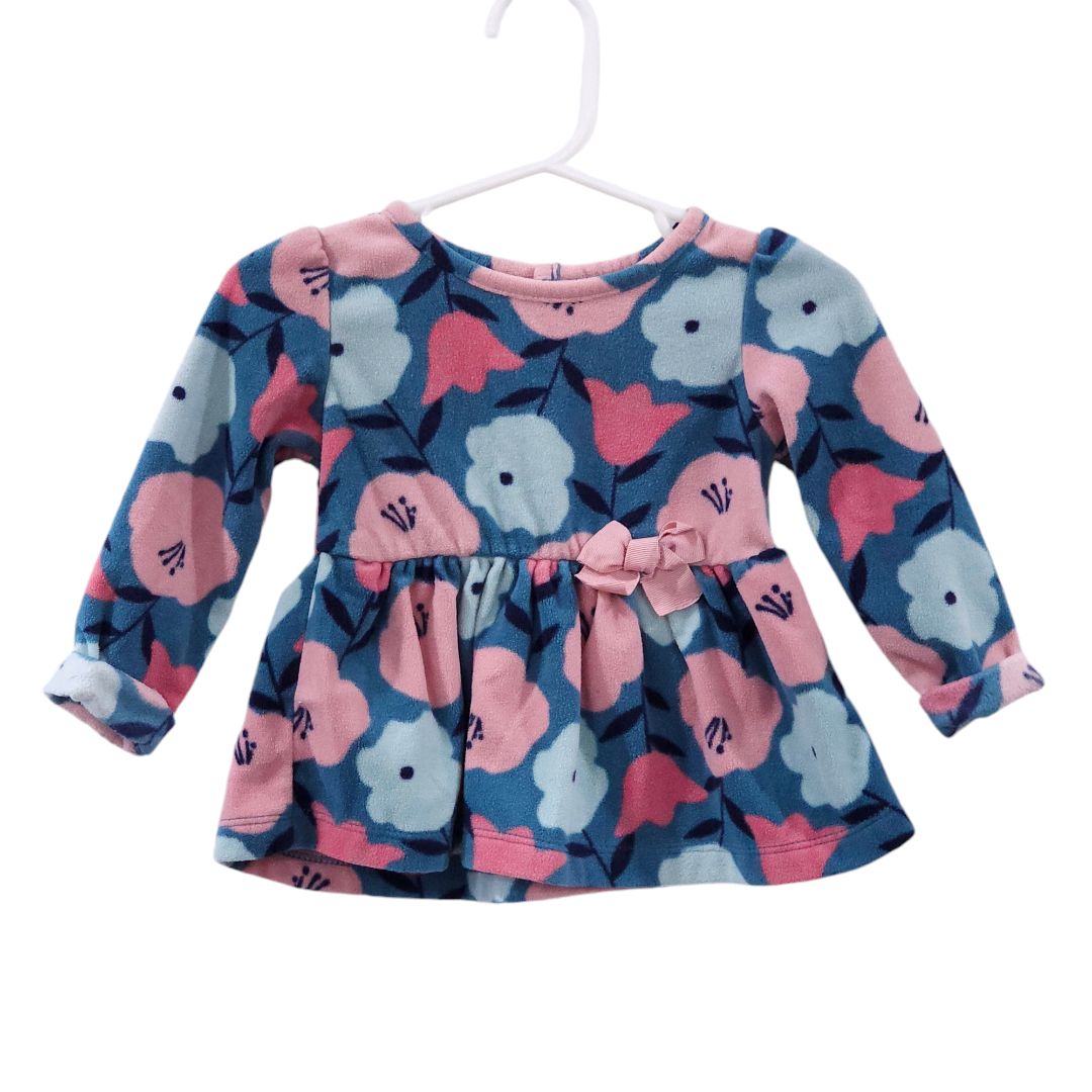 Child of Mine - Pink and Blue Fleece Tunic Top and Legging Set, 12 m